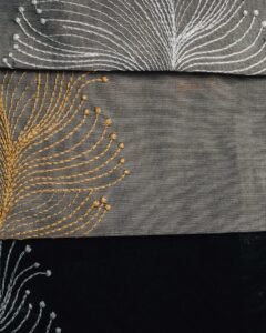 Varna Golden Feather Embroidered Sheer - Image 3