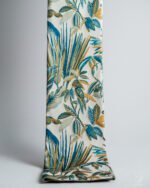 Atlanta Teal Gold Botanical Leaf Curtain