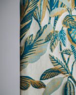 Atlanta Teal Gold Botanical Leaf Curtain - Image 3