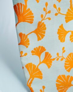 Jasmine Ginkgo Leaf Embroidered Linen-Look Curtains - Image 2