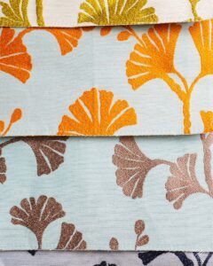 Jasmine Ginkgo Leaf Embroidered Linen-Look Curtains - Image 3