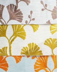 Jasmine Ginkgo Leaf Embroidered Linen-Look Curtains - Image 4