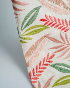 Sorrento-Barcelona Tropical Fern Embroidered Linen-Look Curtains - Image 2