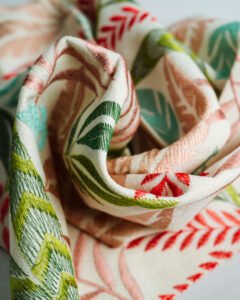 Sorrento-Barcelona Tropical Fern Embroidered Linen-Look Curtains - Image 6