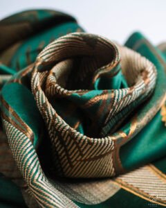 Havana Emerald Geometric Embroidery Curtain - Image 4