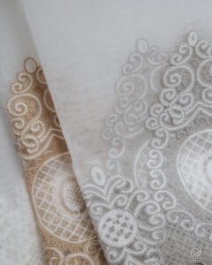 Bengu Baroque Embroidered Linen Texture Sheers - Image 8