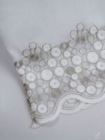 Guzin Textured Linen Sheer Curtains with Circular Lace Embroidery - Image 6