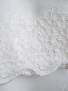 Guzin Textured Linen Sheer Curtains with Circular Lace Embroidery - Image 5