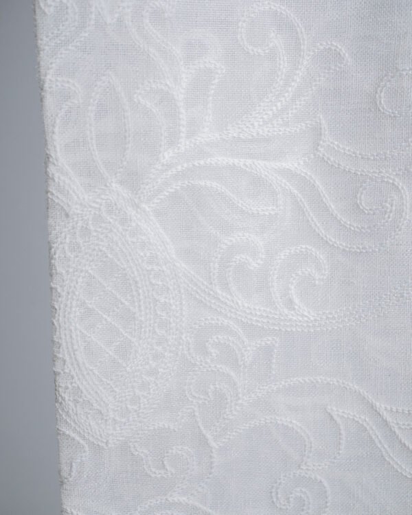 5014 Ornate Scroll Embroidery Linen-Look Sheer - Image 5