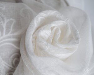 5014 Ornate Scroll Embroidery Linen-Look Sheer - Image 4