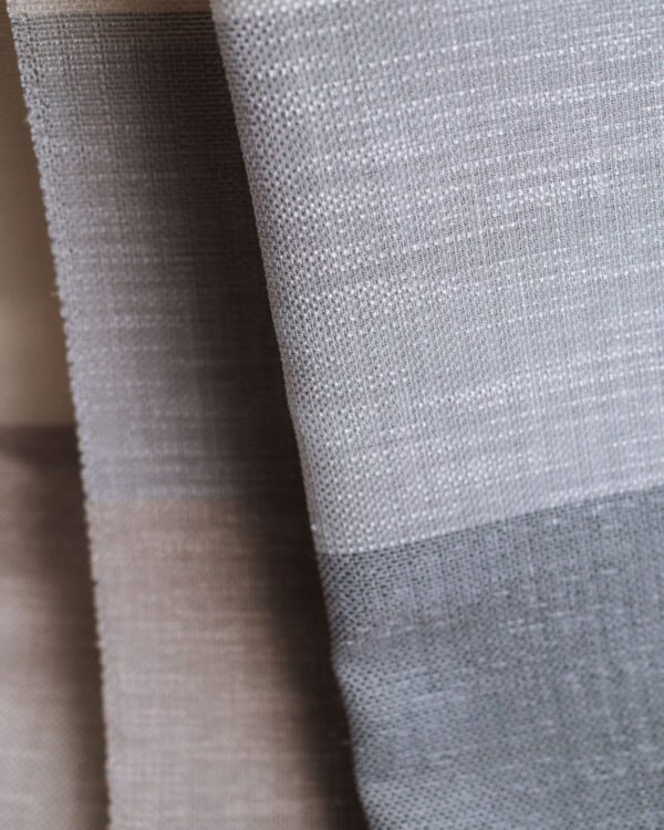 Leon Modern Colorblock Linen-Weave Sheer Curtains - Image 3