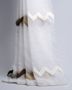 Zuhre Soft Textured Chevron Tufted Sheer Curtains