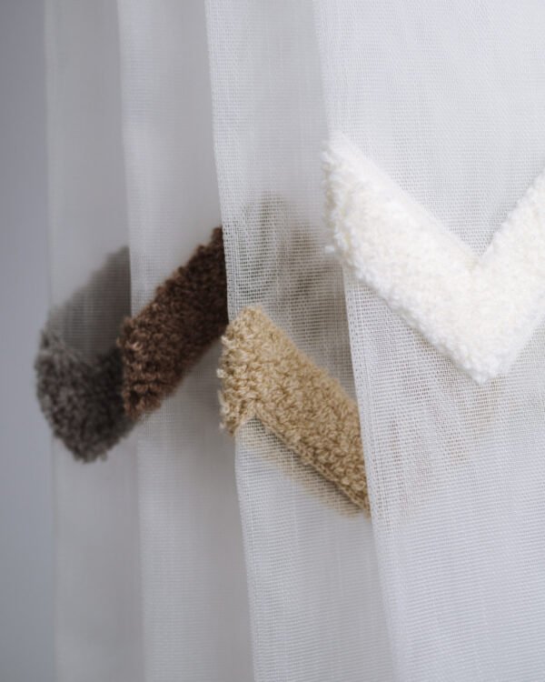 Zuhre Textured Chevron Tufted Sheer Curtains - Image 8