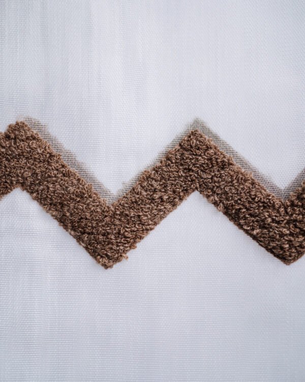Zuhre Textured Chevron Tufted Sheer Curtains - Image 5