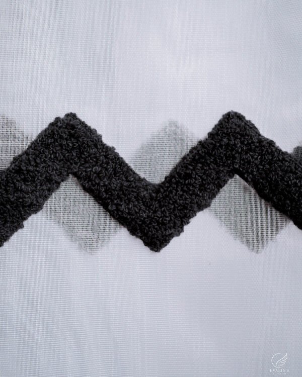 Zuhre Soft Textured Chevron Tufted Sheer Curtains - Image 10
