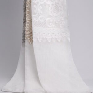 Sahsu Baroque Embroidery Linen Look Sheer Curtains