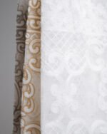 Sahsu Baroque Embroidery Linen Look Sheer Curtains - Image 2