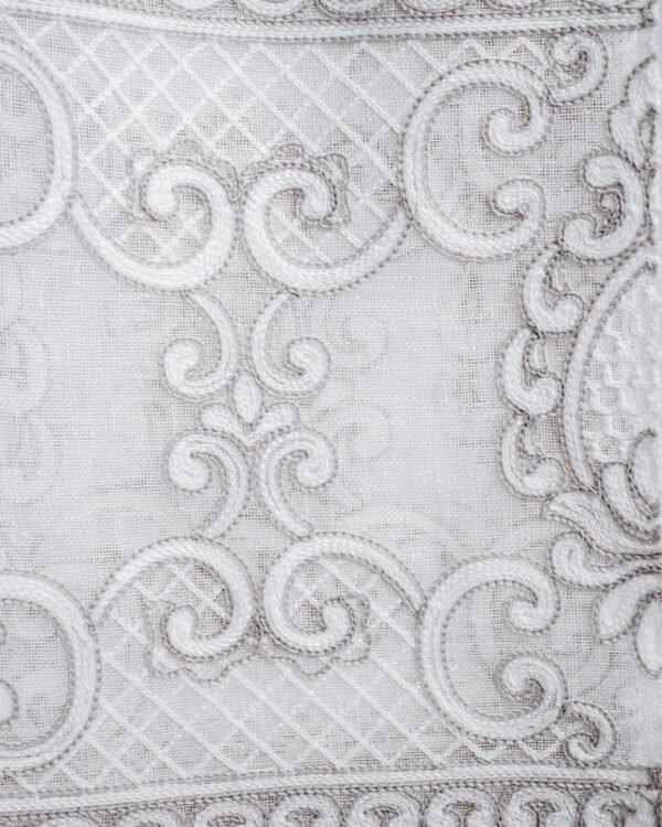 Sahsu Baroque Embroidery Linen Look Sheer Curtains - Image 5