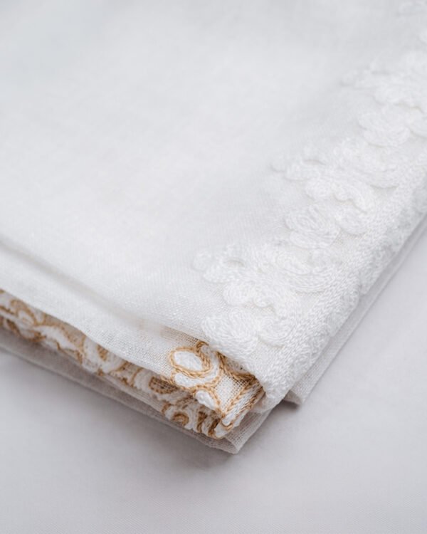Sahsu Baroque Embroidery Linen Look Sheer Curtains - Image 3