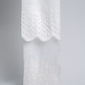 5029-5032 Textured Linen Look Embroidery Sheer Curtains
