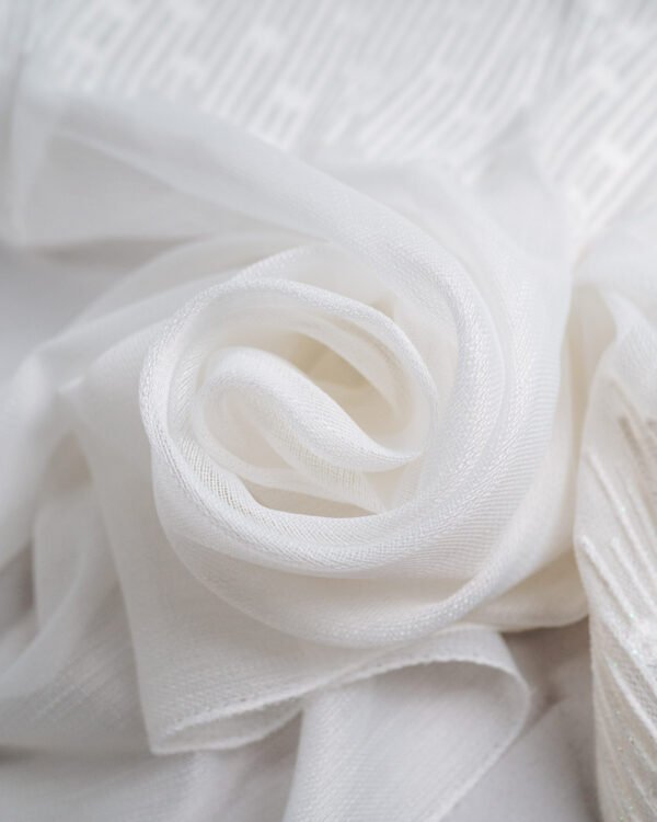 5029-5032 Textured Linen Look Embroidery Sheer Curtains - Image 2