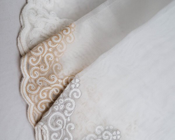 Simge Baroque Medallion Embroidered Sheer Curtains - Image 3