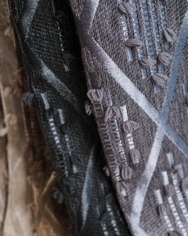 Liva Geometric Tufted Diamond Textured Curtains - Image 3