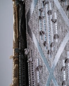 Liva Geometric Tufted Diamond Textured Curtains - Image 2