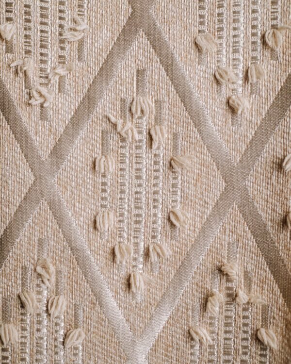 Liva Geometric Tufted Diamond Textured Curtains - Image 7