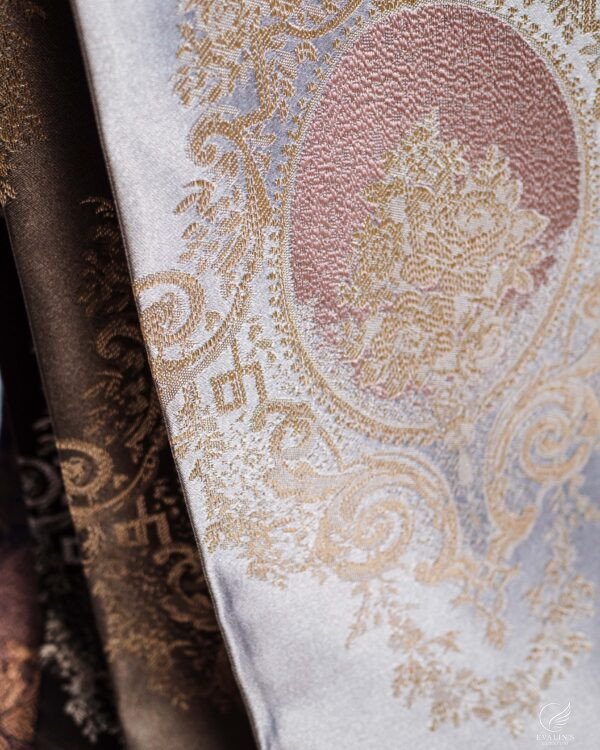 Safir Ornate Baroque Medallion Embroidered Sheer Curtains - Image 3
