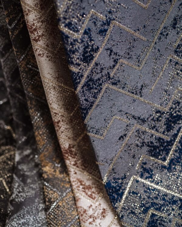 Zumrut Modern Geometric Zigzag Textured Curtains - Image 3