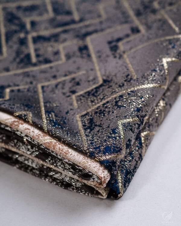 Zumrut Modern Geometric Zigzag Textured Curtains - Image 4