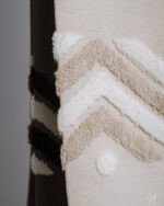 Zeus Sculpted Chevron Tufted Linen-Look Abstract Curtain - Image 3