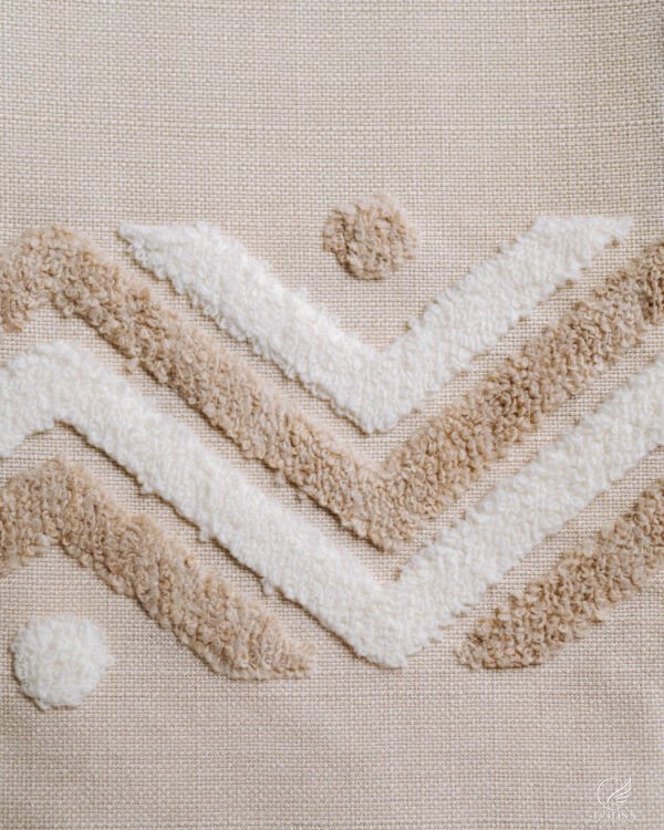 Zeus Sculpted Chevron Tufted Linen-Look Abstract Curtain - Image 12