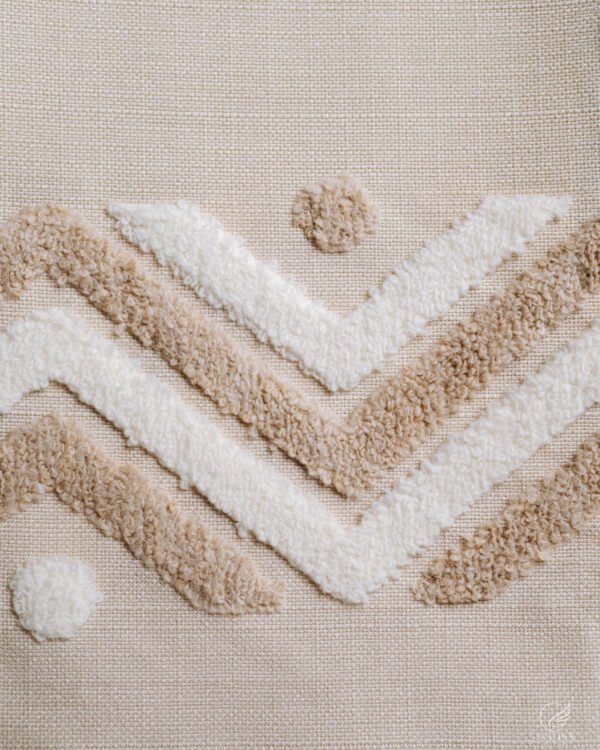 Zeus Sculpted Chevron Tufted Linen-Look Abstract Curtain - Image 12