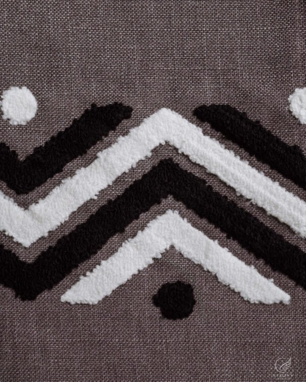 Zeus Sculpted Chevron Tufted Linen-Look Abstract Curtain - Image 10