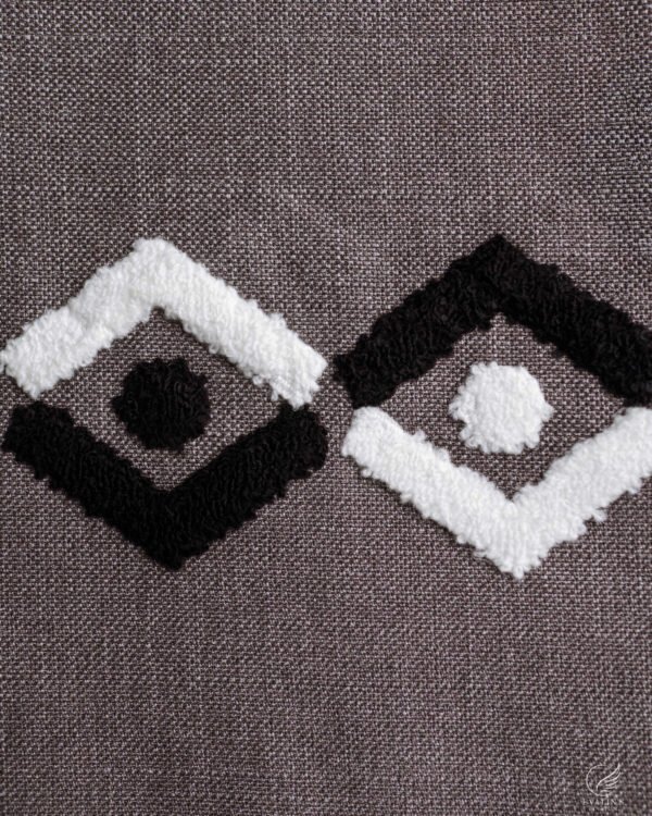 Zeus Sculpted Chevron Tufted Linen-Look Abstract Curtain - Image 9