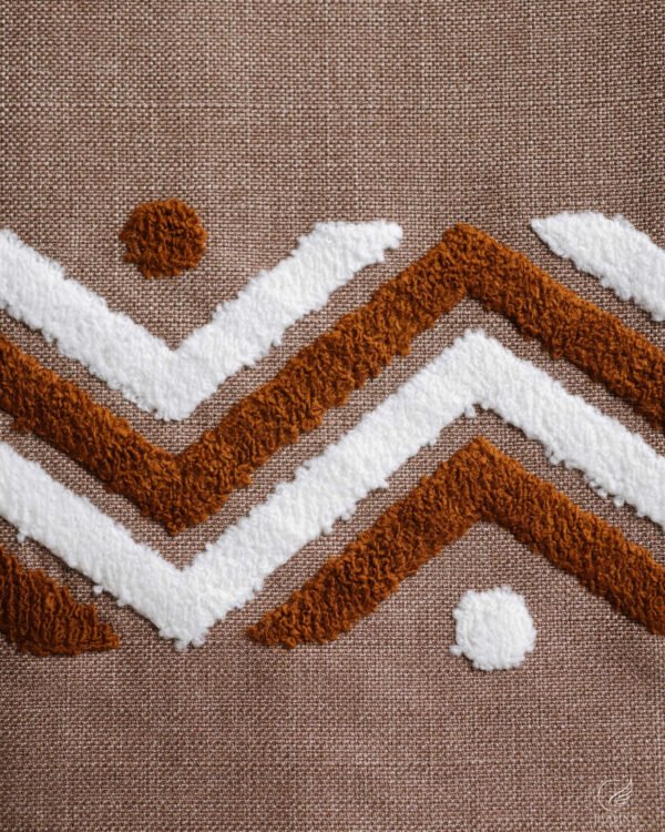 Zeus Sculpted Chevron Tufted Linen-Look Abstract Curtain - Image 8