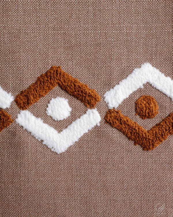 Zeus Sculpted Chevron Tufted Linen-Look Abstract Curtain - Image 7