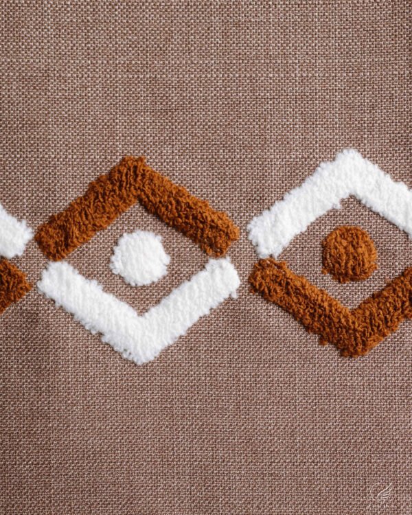 Zeus Sculpted Chevron Tufted Linen-Look Abstract Curtain - Image 7