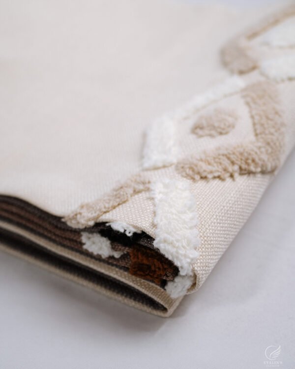 Zeus Sculpted Chevron Tufted Linen-Look Abstract Curtain - Image 5
