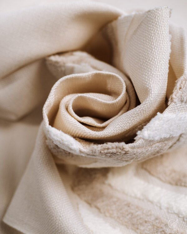 Zeus Sculpted Chevron Tufted Linen-Look Abstract Curtain - Image 6