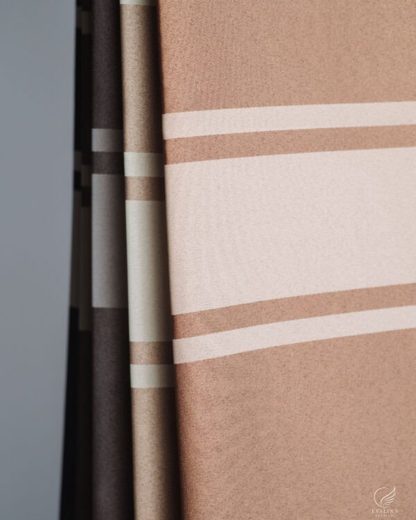 Royal Blackout Silken Panel Stripe Curtain - Image 2
