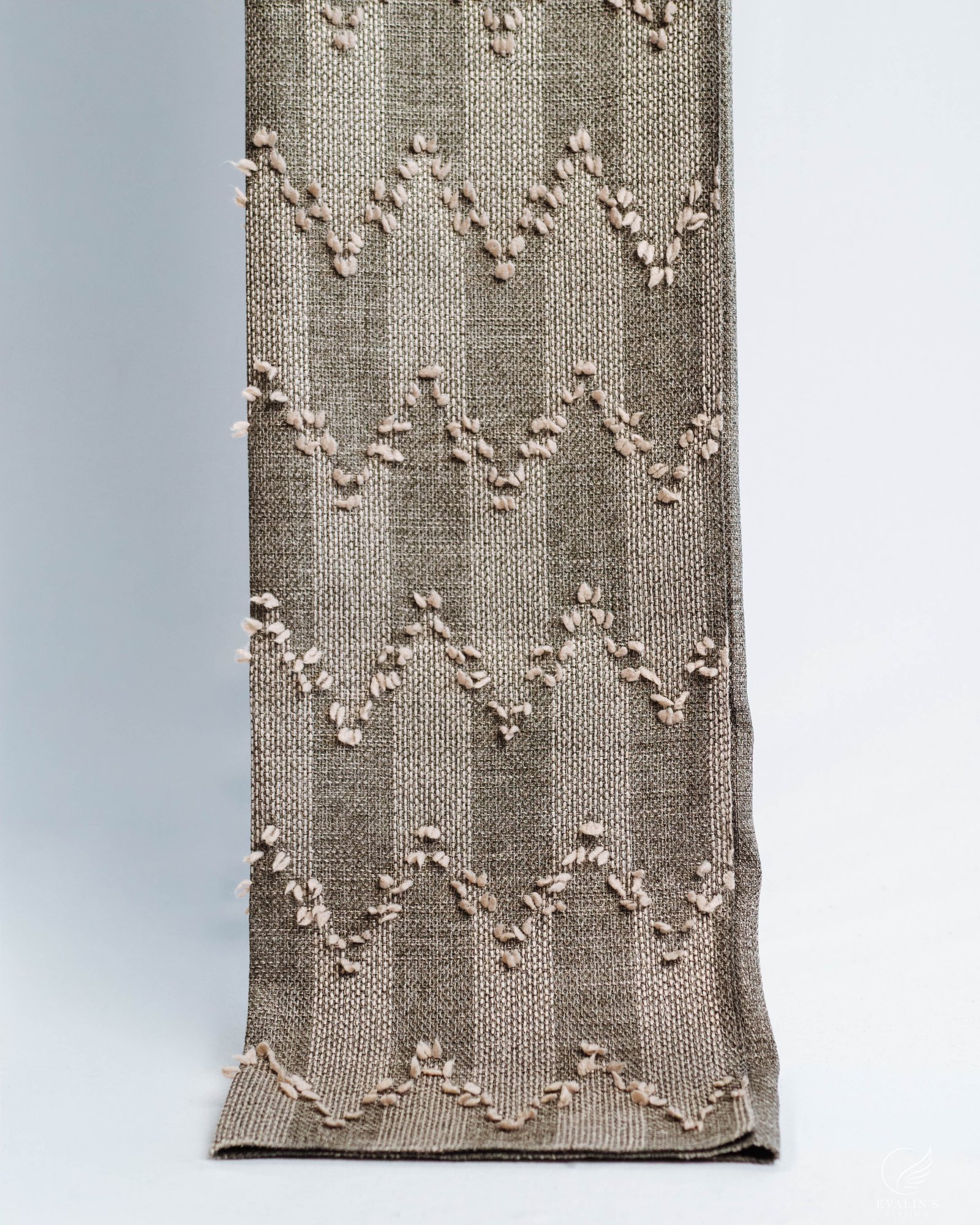 Grafiti Diamond Drift Textured Embroidery Curtain